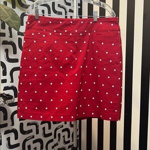 #306 Kim Rogers, red and white polkadot skirt